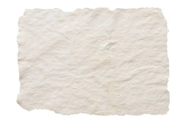 Beyaz arkaplanda izole edilmiş eski kahverengi grunge kağıdı