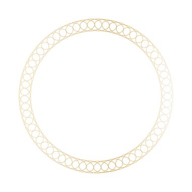 altın yuvarlak vektör çerçevesi - beyaz arkaplanda daire pankartı