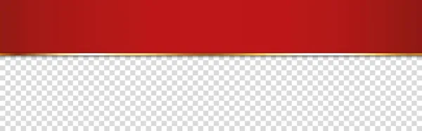 Longo Banner Fita Vermelha Com Moldura Ouro Com Lugar Transparente — Vetor de Stock