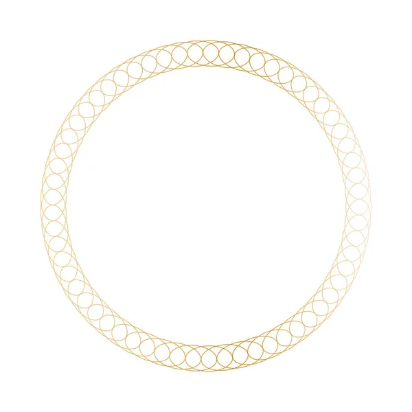 Gold Rund Vektorrahmen Kreis Banner Auf Weißem Hintergrund — Stockvektor