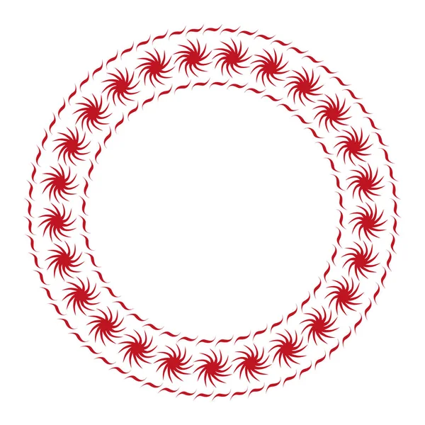 Czerwony Okrągły Wektor Ramki Okrągły Baner Białym Tle — Wektor stockowy