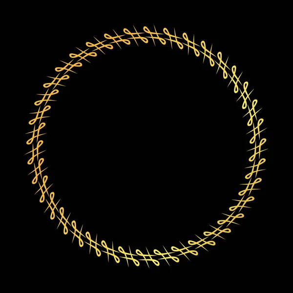 Золотая Круглая Векторная Рамка Баннер Круга Темном Фоне — стоковый вектор