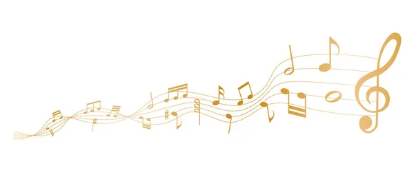 Vetor Ouro Partitura Melodia Notas Musicais Sobre Fundo Branco —  Vetores de Stock