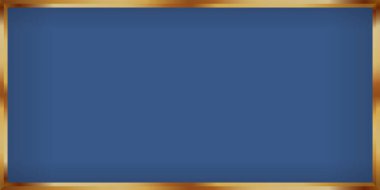 Altın çerçeveli mavi kurdele bayrağı - vektör tasarım ögesi