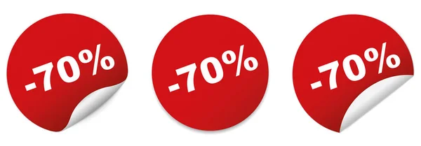 Percent Sale Red Sticker Vector Banner White Background — Stock Vector