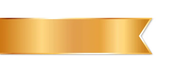 Gold Ribbon Banner Gold Frame White Background — Stock Vector