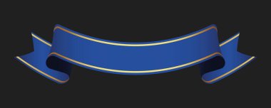 vektör tasarım ögesi - koyu arkaplanda mavi vintage kurdele pankart etiketi