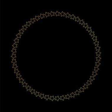 altın yuvarlak vektör çerçevesi - koyu arkaplanda daire pankartı