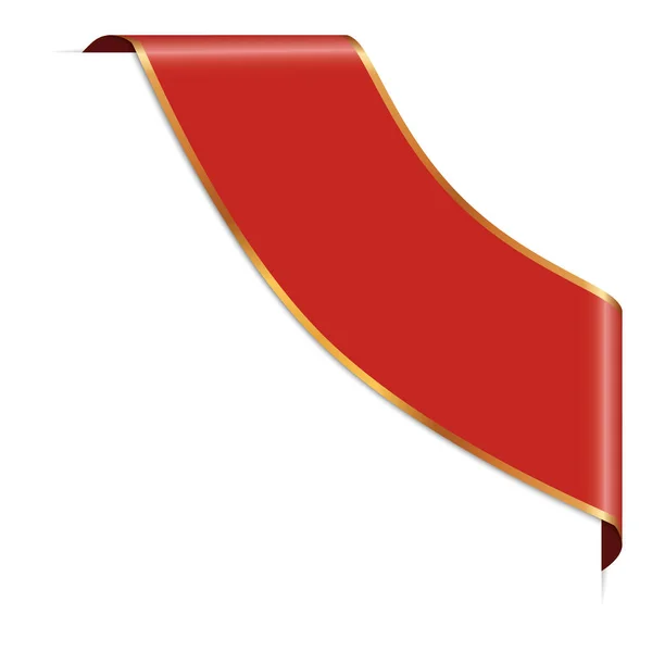 Bannière Ruban Angle Couleur Rouge Avec Cadre Couleur Sur Fond — Image vectorielle