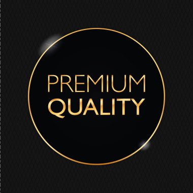 Premium nitelik - siyah arkaplanda siyah pankartı olan yuvarlak altın çerçeve