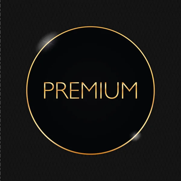 Premium Runder Goldrahmen Mit Schwarzem Banner Auf Schwarzem Hintergrund — Stockvektor