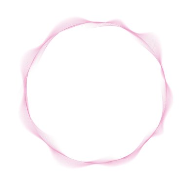 soyut vektör ile yuvarlak çerçeve beyaz arkaplan üzerinde pembe dalga çizgileri