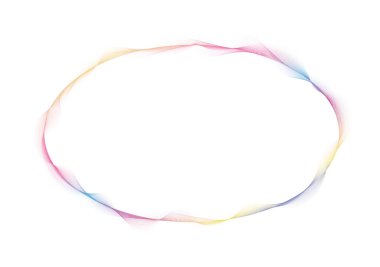 soyut gökkuşağı vektörü ile yuvarlak çerçeve beyaz arkaplan üzerinde dalga çizgileri