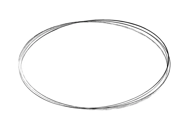 Στρογγυλό Πινέλο Βαμμένο Μελάνι Σφραγίδα Κύκλο Πανό Λευκό Φόντο — Διανυσματικό Αρχείο