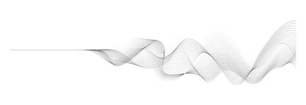 白い背景に抽象的なベクトル波のメロディーライン — ストックベクタ
