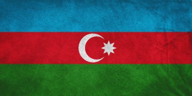 Eski grunge kağıdına Azerbaycan bayrağı boyanmış