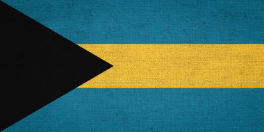 Eski grunge kağıdına Bahama bayrağı boyanmış.