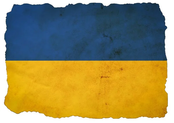 Ukraine Flag Painted Old Grunge Paper — Stock Photo, Image