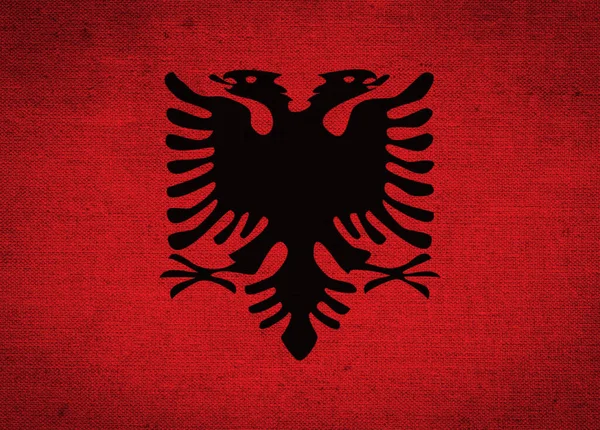 Bandera Albania Pintada Sobre Papel Grunge Viejo —  Fotos de Stock