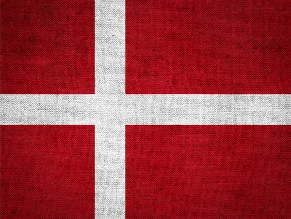 Drapeau Danemark Peint Sur Vieux Papier Grunge — Photo