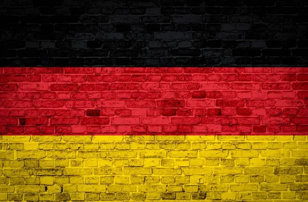 Duitse Vlag Geschilderd Oude Grunge Bakstenen Muur — Stockfoto