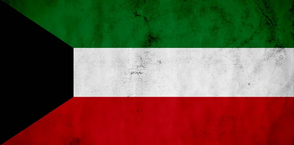 Kuwait Flagge Auf Altem Grunge Papier Gemalt — Stockfoto