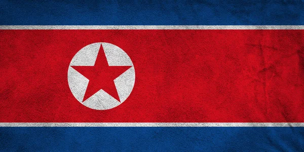 Noord Korea Vlag Geschilderd Oud Grunge Papier — Stockfoto