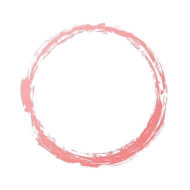 kırmızı renkli vektör yuvarlak fırça boyalı mürekkep damgalı pankart çerçevesi