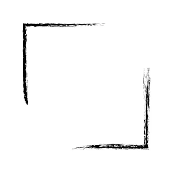 Cadre Bannière Timbre Encre Peint Pinceau Vectoriel Couleur Noire — Image vectorielle