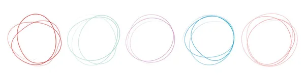 一套不同颜色的圆形矢量框架 白色背景的圆形横幅 — 图库矢量图片
