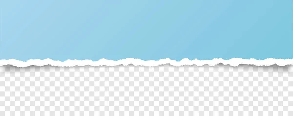 Bannière Papier Déchiré Couleur Bleue Vectorielle Avec Des Bords Arrachés — Image vectorielle
