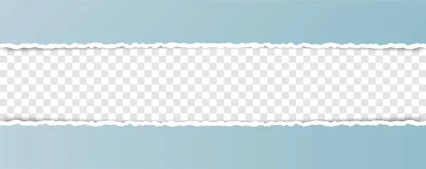 Векторный Синий Цветной Порванный Бумажный Баннер Разорванными Краями Пространством Текста — стоковый вектор