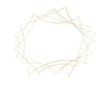 Beyaz zemin üzerinde soyut altın rengi dalga çizgileri olan çerçevenin vektör çizimi