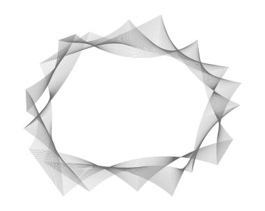 Beyaz arkaplanda soyut gri dalga çizgileri olan çerçevenin vektör illüstrasyonu