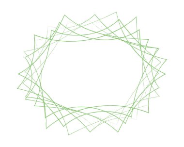 Beyaz arkaplanda soyut yeşil dalga çizgileri olan çerçevenin vektör illüstrasyonu