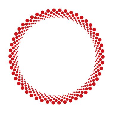 yuvarlak vektör çerçevesi - beyaz arkaplanda kırmızı renkli daire pankartı