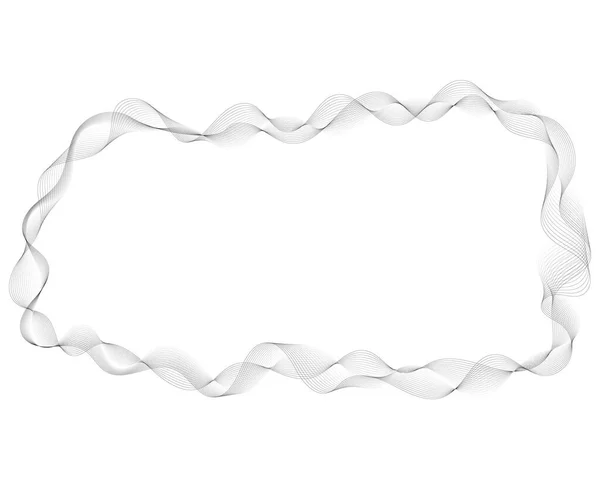 白色背景下带有抽象灰度波线的框架矢量图 — 图库矢量图片