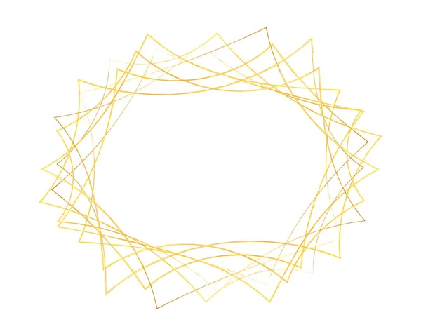 Векторная Иллюстрация Рамки Абстрактными Линиями Волн Золотого Цвета Белом Фоне — стоковый вектор