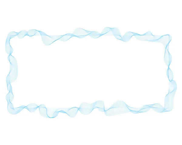 Vektor Illustration Des Rahmens Mit Abstrakten Blauen Wellenlinien Auf Weißem — Stockvektor