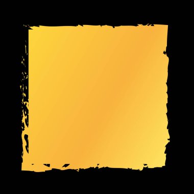 altın renkli vektör fırçası koyu arkaplan üzerine boyanmış mürekkep damgalı pankart çerçevesi