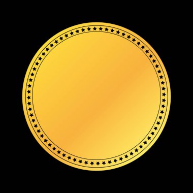 Yıldızlı altın yuvarlak çerçeve - beyaz arkaplanda daire şeklinde pankart