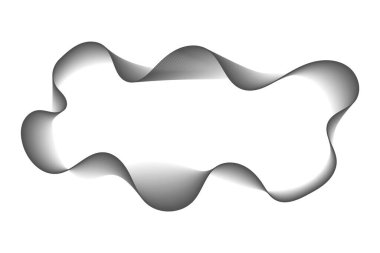 Beyaz arkaplan üzerinde soyut vektör gri dalga çizgileri olan çerçeve