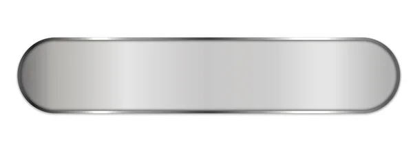 Longue Bannière Ruban Argenté Avec Cadre Argenté Sur Fond Blanc — Image vectorielle