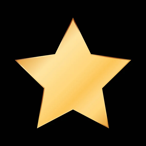 Gold Colored Vector Star Banner Customer Produkt Rating Black Background — 图库矢量图片