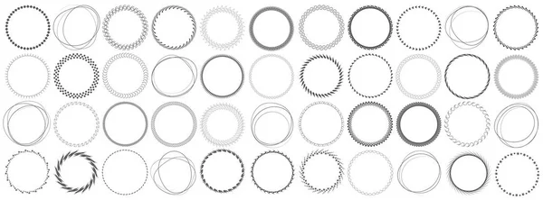 Set Van Grijs Gekleurde Ronde Frames Vector Design Elementen — Stockvector