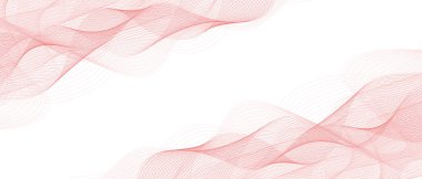 Beyaz arkaplanda soyut vektör kırmızı dalga melodisi çizgileri