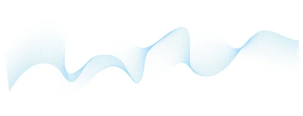 Abstrakte Vektor Blaue Welle Melodielinien Auf Weißem Hintergrund — Stockvektor