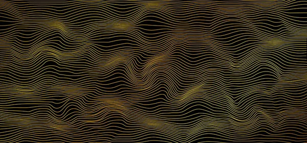 Фон Абстрактними Золотими Кольоровими Лініями Векторних Хвиль Візерунок — стоковий вектор