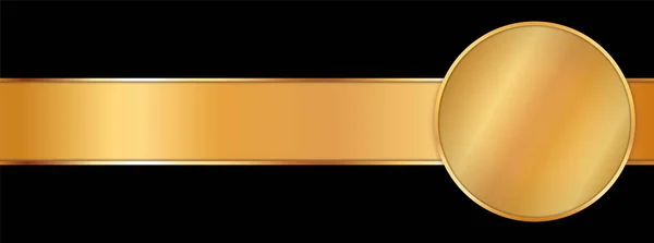 Banner Fita Cor Dourada Com Banner Redondo Com Moldura Ouro —  Vetores de Stock