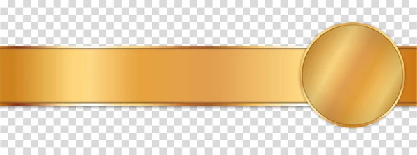 Banner Fita Cor Dourada Com Banner Redondo Com Moldura Ouro —  Vetores de Stock